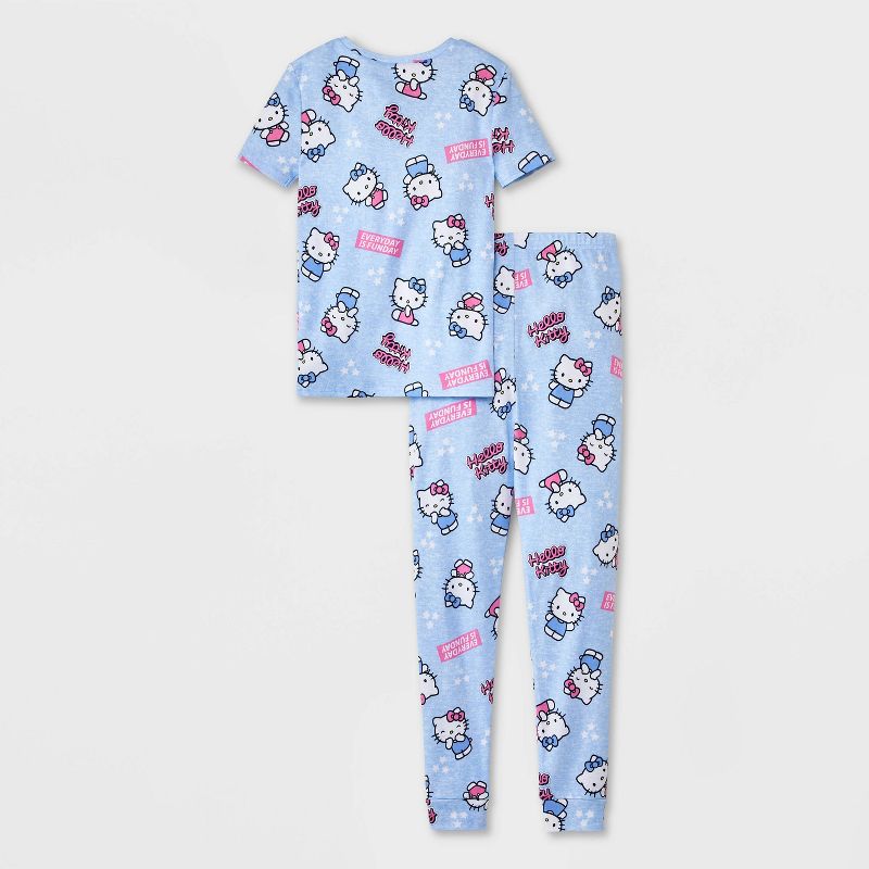 Girls&#39; Hello Kitty 4pc Snug Fit Pajama Set - Pink/Light Blue, 2 of 5