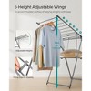 SONGMICS Clothes Drying Rack, Foldable 2-Level Laundry Drying Rack, Free-Standing Airer, 1 Additional Tall Hanging Bar,2 Height-Adjustable Wings,Gray - 2 of 4