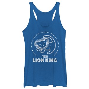 Women's Lion King Simba Painting Circle Racerback Tank Top - 1 of 3