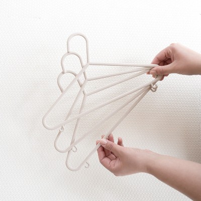 Eco-Friendly Wheat Straw Beige Children's Clothes Hangers, Pack of 30