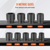 VEVOR Axle Nut Impact Socket Set, 1" Drive 6-Point 9-Piece SAE Spindle Nut Socket Set, CR-MO Heat Treated Large Socket Set with Storage Case,Black - 4 of 4