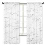 Black & White Marble Curtain Panels - Sweet Jojo Designs