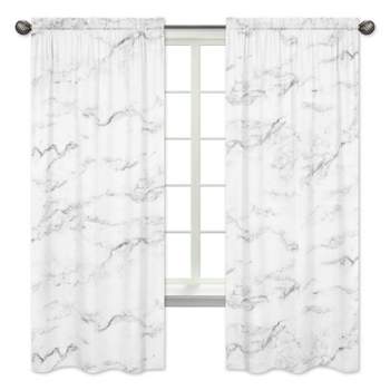 Black & White Marble Kids' Curtain Panels - Sweet Jojo Designs
