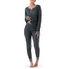 Fruit of the Loom Women's and Plus Thermal Long Underwear Henley Top and  Pant Set