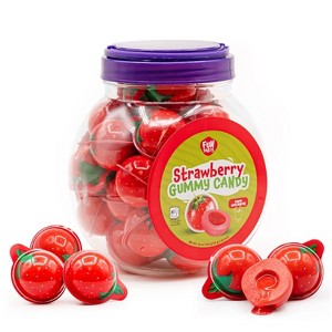 Funtasty Strawberry Gummy Balls Candy with Jam Center, 19-Ounce Jar (30 Count) - Party Favors - 1 of 4