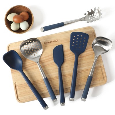 Calphalon Edge 6 Piece Stainless Steel Kitchen Tool & Gadget Set- Navy Blue — фото 2