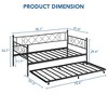 Twin Daybed with Pull-Out Trundle, Stylish Headboard and Metal Slats - 2 of 4