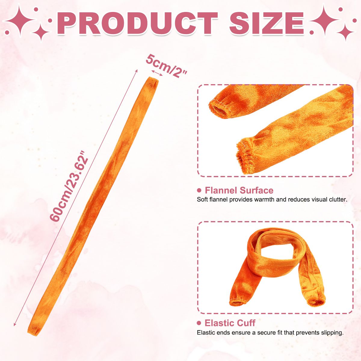 Unique Bargains Chandelier Chain Cord Cover, Fabric Cord Covers in Linen Fabric 2 Ft Orange - thumbnail 2