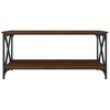 vidaXL Coffee Table Black Engineered wood 39.4x19.7x17.7 in - Brown Oak - 3 of 4