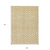 Gold Beige And Ivory Geometric Washable Indoor Outdoor Area Rug - 3 of 4