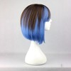 Unique Bargains Women's Bob Wigs 16" Black Gradient Blue with Wig Cap Shoulder Length - 3 of 4