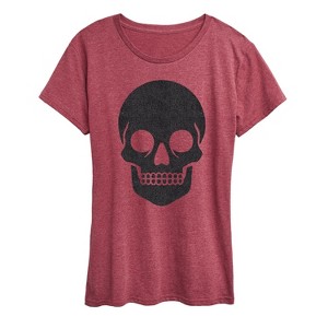 Women's - Instant Message - Skull Sparkle Short Sleeve Graphic T-Shirt - 1 of 4