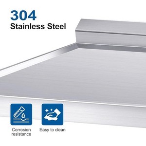 39" * 19.7" * 37" Freestanding Stainless Steel Single-Bowl Sink – With Drawer Storage & Hot/Cold Water Pipes - 1 of 4