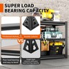 Munora - 3-Tier Heavy Duty Garage Shelving - 18"D x 34"W x 31.5"H - 1200lbs Capacity - Adjustable Metal Storage - 4 of 4