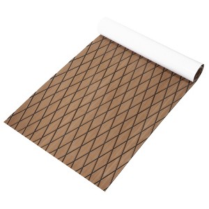 Unique Bargains EVA Faux Teak Decking Sheet Mat Non-Slip Self-Adhesive Deck Brown Black 27.5"x75" - 1 of 4
