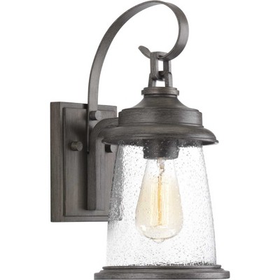Antique Bronze Nautical Outdoor Wall Lantern with Seeded Glass