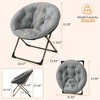 Comfy Oversized Saucer Chair for Adults ¨C Soft Faux Fur Plush Folding Moon Chair, Thick Padded Stable Metal Frame Reading Lounge Chair - 2 of 4