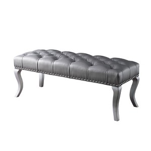 NicBex Modern 48" Bedroom Bench Upholstered Accent Stools with Button Tufted and Nailhead Trim for Bedroom and Entryway - 1 of 4