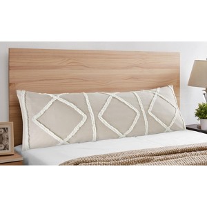 Sweet Jojo Designs Body Pillow Cover (Pillow Not Included) 54in.x20in. Boho Fringe Linen Taupe Ivory - 1 of 4