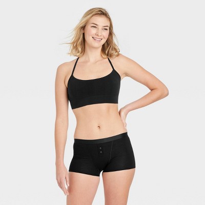 Women's Seamless Boy Shorts - Auden™ Black L : Target