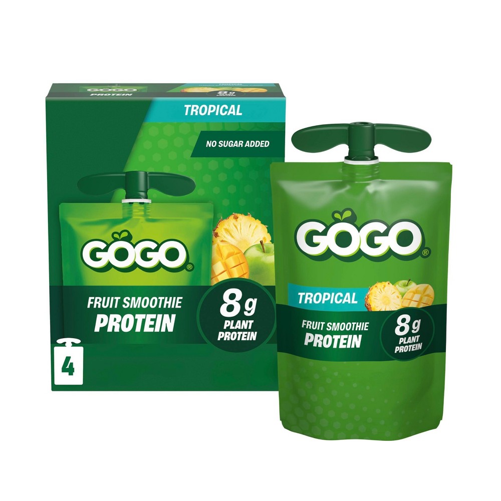 GoGo SqueeZ Fruit Smoothie On The Go Pouches Tropical - 15.01 fl oz/4ct