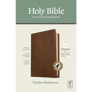 NLT Thinline Reference Bible, Filament Enabled Edition (Red Letter, Leatherlike, Rustic Brown, Indexed) - (Leather Bound) - 1 of 1