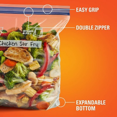 Hefty Gallon Freezer Press to Close Food Storage Bags - 28ct
