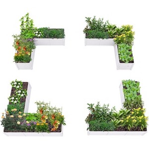 Anybear 6x6x1.5ft U-Shaped Galvanized Raised Garden Beds Outdoor for Planting Vegetables Flowers Herb, Anti-Rust - 1 of 4