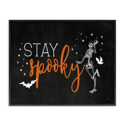 Stupell Industries Stay Spooky Skeleton Black Framed Giclee Art