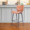 HomeRoots 30" Brown And Black Faux Leather And Steel Low Back Bar Height Bar Chair - 2 of 4