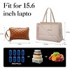 COZONY  Lunch Tote Bag,  PU Leather Laptop Work Bag with Insulated Leakproof Food Compartment, Stylish Lunch Box Tote for Office & Travel - 2 of 4