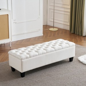 Airsurfer Square Ottoman Contemporary Button-Tufted Diamond-Stitched Storage Ottoman,51.57 - 1 of 4