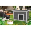 DSVIMOY Cat House, Outdoor Indoor Rabbit Hutch for Bunnies, Cats, Dogs and Other Small Animals, Gray, 22.5"*17.7"*17.1" - 4 of 4
