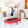 Costway Foldable Trampoline Double Mini Kids Fitness Rebounder w/ Adjustable Handle Red\Blue - 3 of 4