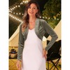 INSPIRE CHIC Women's Long Sleeve Cocktail Party Open Front Cropped Velvet Bolero Shrugs - 2 of 4