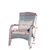 Outdoor Patio Arm Chair with Cushions Deep Seat Lounge Chair for Porch Deck or Garden Relaxation Brown Woven Backrest Design-Maison Boucle - 4 of 4