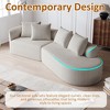 112-Inch khaki Chenille 4-Seater Extra Deep Wide Seat Curved Cloud Couch with 4 Throw Pillows, Combination Sofa Couch for Living Room - 2 of 4