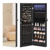 SONGMICS 6 LEDs Mirror Jewelry Cabinet 42.5-Inch Tall Lockable Wall or Door Mounted Jewelry Armoire Organizer with Mirror - 2 of 4