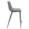 Zuo Modern Magnus Counter Stool,39.8" H Slate Gray and Walnut Faux Leather Curved Seat Modern Bar Seating ,Set of 2 - 4 of 4