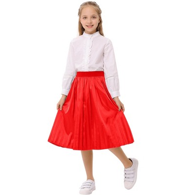 Girls' A - Line Long Pleated Skirt