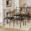 coucheta 5-Piece Dining Table Set, Kitchen Breakroom Table and Chairs, Metal and Wood Indoor Corner Dining Table Set for Dinette, Breakfast - 4 of 4
