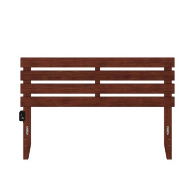 Oxford Walnut Queen Wood Headboard with USB Charger