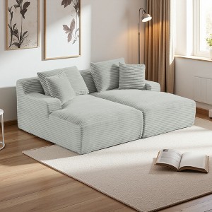 Convertible Sectional Sofa with Double Chaise Lounge, No Assembly - 1 of 2