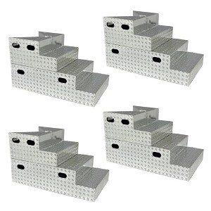 Set of 4 Chrome Plated Deluxe Breakable Ring Stairs for WWE Wrestling Action Figures - 1 of 4