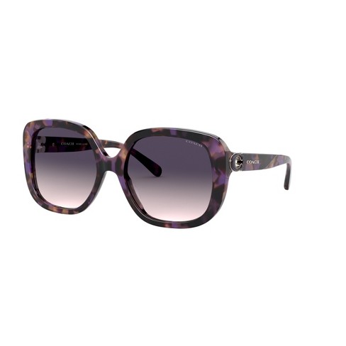 Coach HC8292 56mm Woman Square Sunglasses Purple Pink Gradient Lens