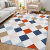 Coucheta Washable Checkered Area Rug, Non-Slip & Stain Resistant, Modern Geometric Plaid Carpet for Bedroom, Living Room, Hallway, Dining & Nursery - 2 of 4
