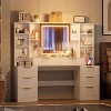 ORRD 59" Makeup Vanity Desk with Mirror & Lights - 8 Drawers, Open Shelves, Adjustable Brightness - 3 of 4