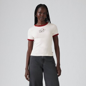 Levi's® Women's Graphic Rickie Ringer T-Shirt - Cowboy Hat Sugar Swizzle/Sundried Tomato - 1 of 3