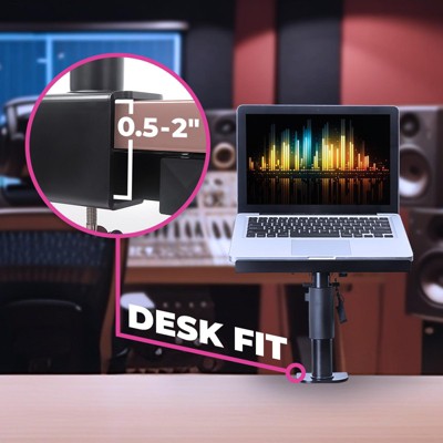 Adjustable Black Steel Laptop Desk Mount with Clamp