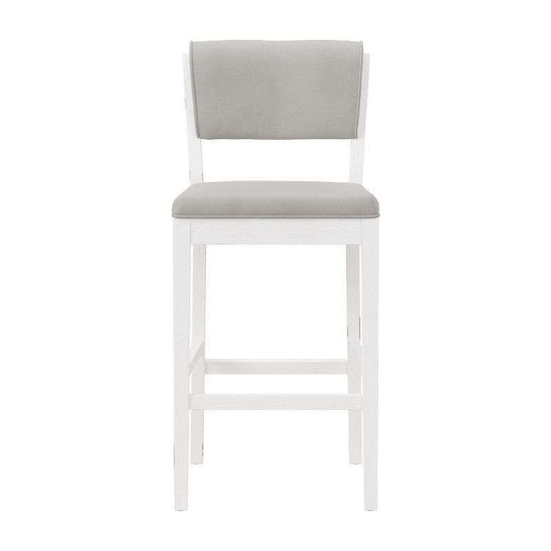Clarion Wood and Upholstered Panel Back Bar Height Stool Sea White - Hillsdale Furniture, 5 of 13